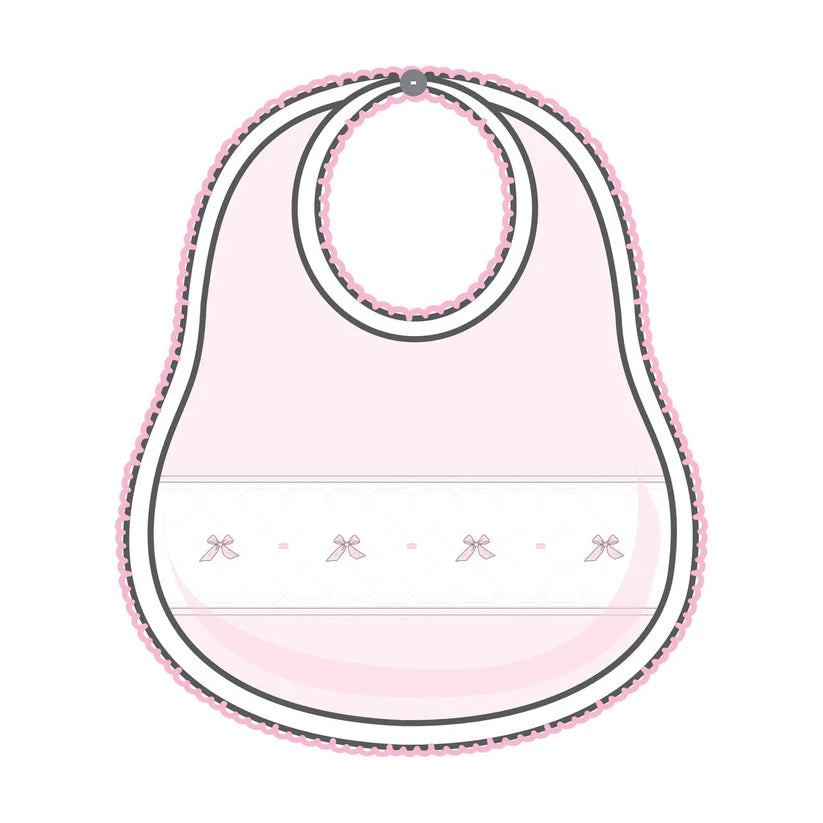 Magnolia Baby Amelia's Classics Pink Smocked Bib