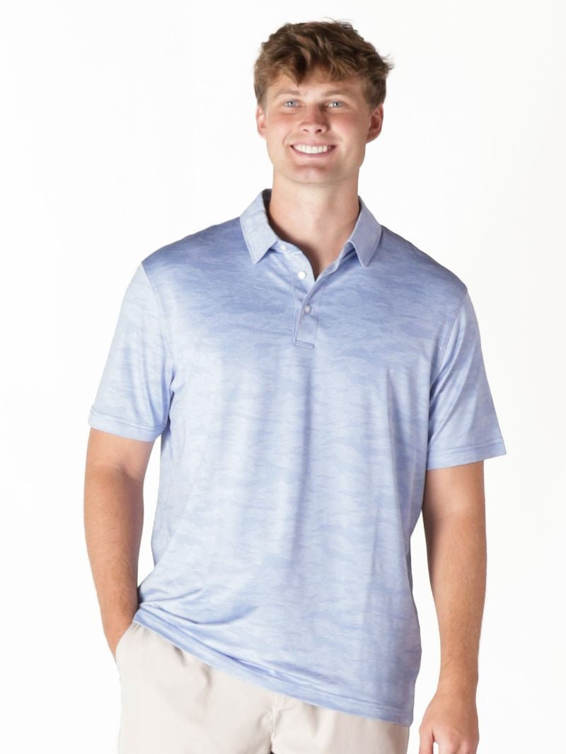 Simply Southern Mens Polo - Blue Camo
