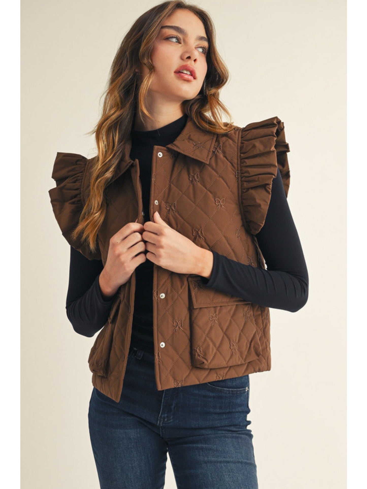 Jodifl Flutter Vest with Embroidered Bows