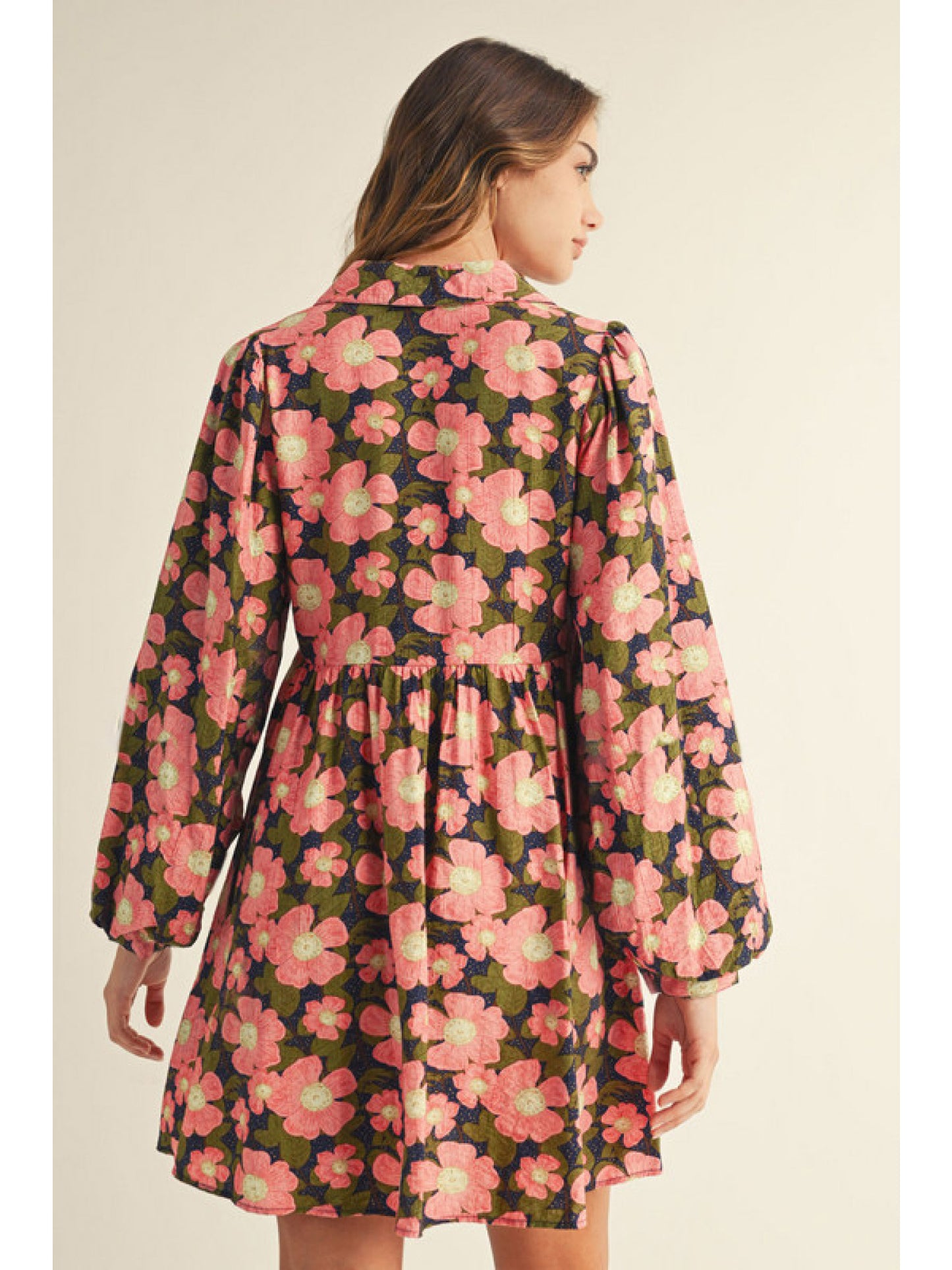 Jodifl Long Sleeve Babydoll Floral Dress