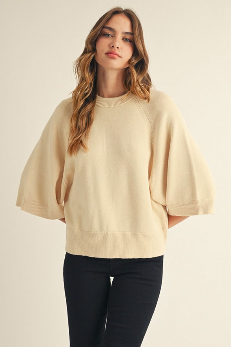 Jodifl Drop Shoulder Wide Sleeve Sweater