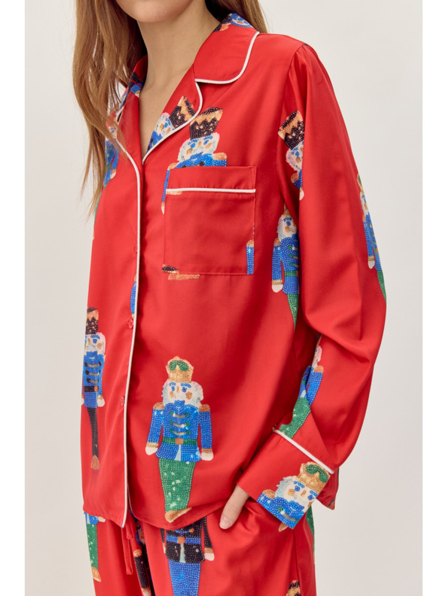 Jodifl Nutcracker Satin Red Pajamas