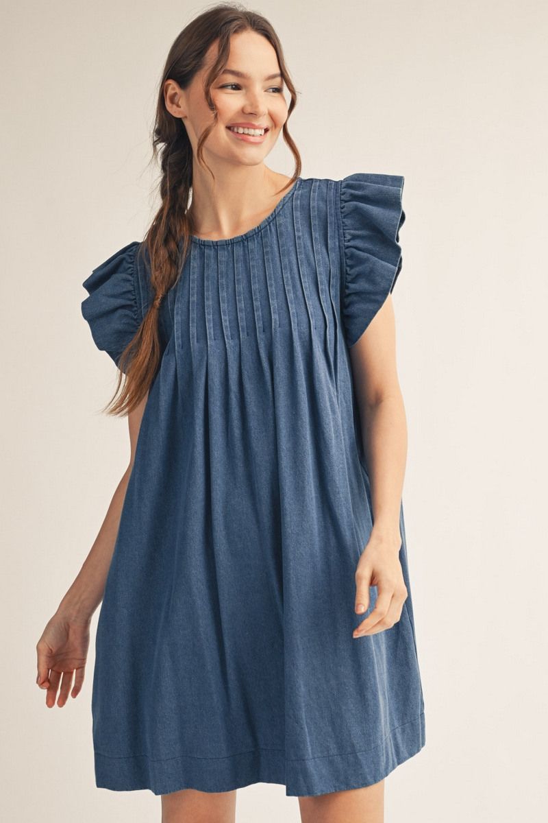 Jodifl Ruffle Denim Dress