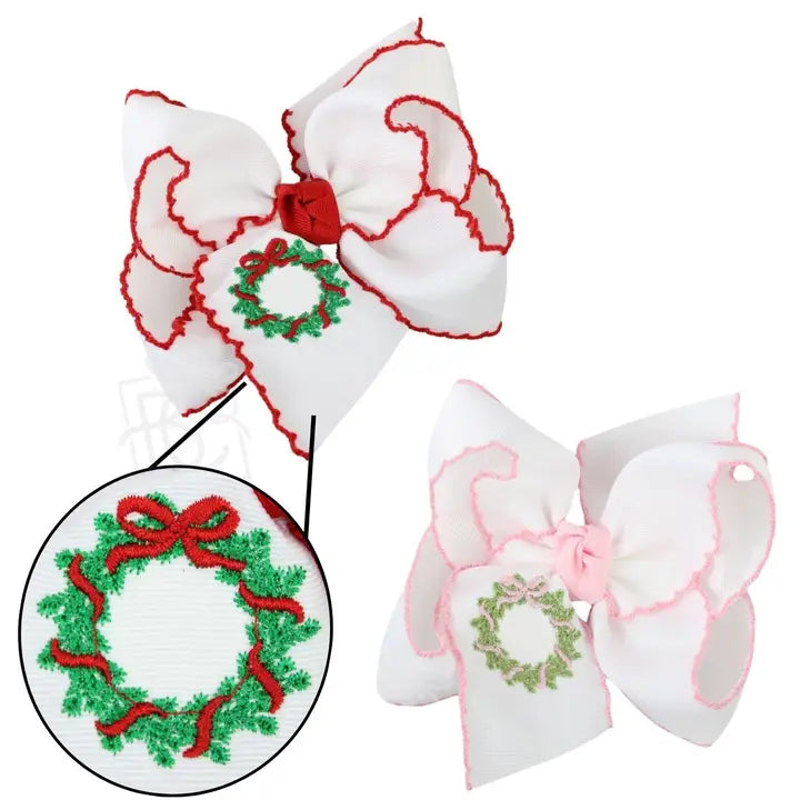 BC Embroidered Wreath Bow - 5.5in