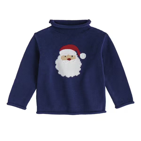 Mudpie Navy Santa Rollneck Sweater