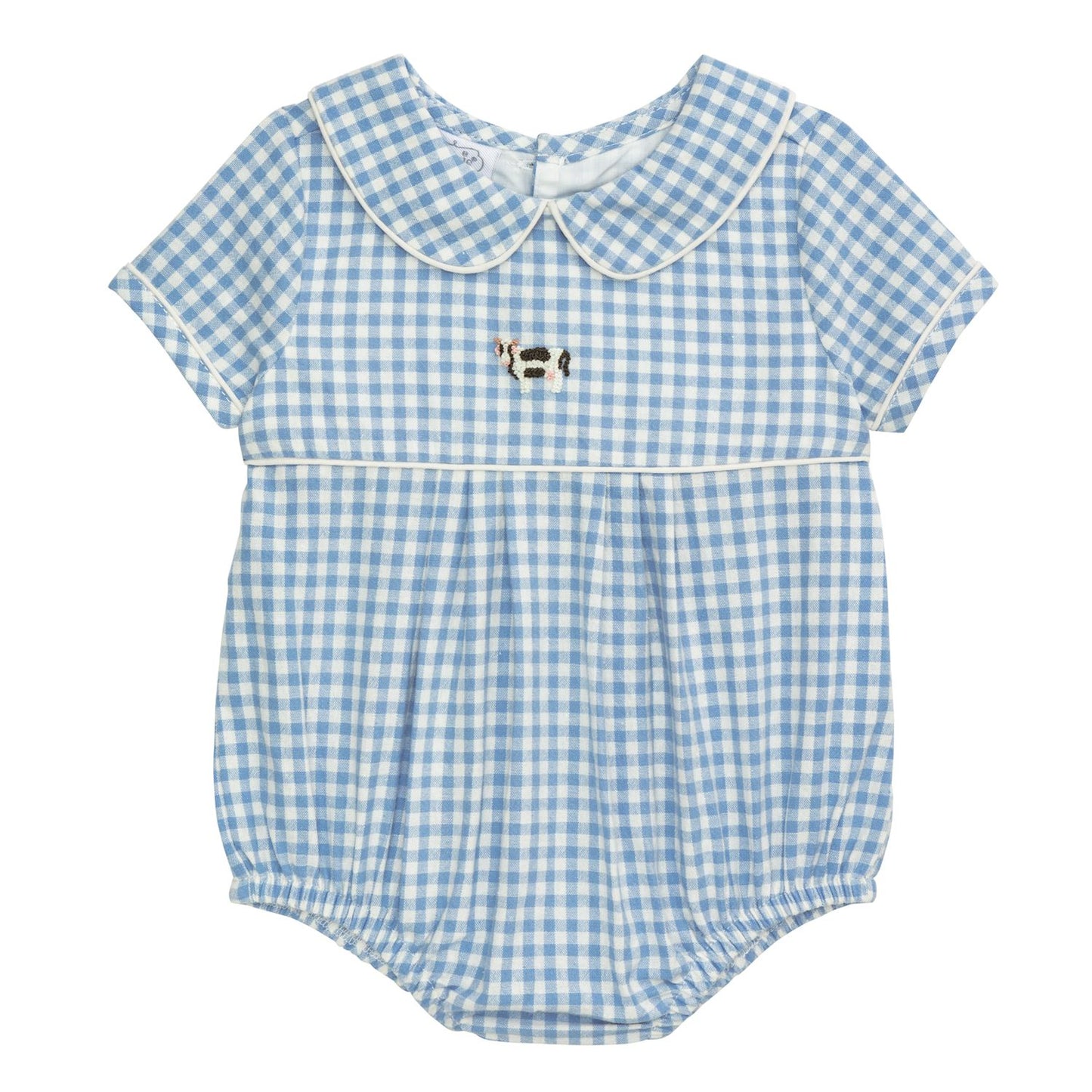 Mudpie Cow French Knot Gingham Bubble