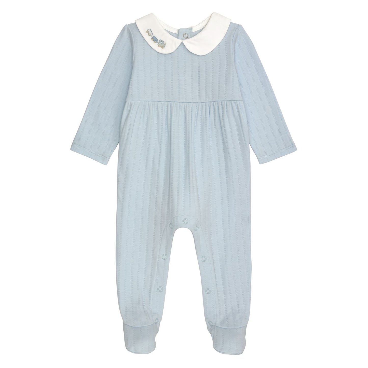 Mudpie Blue Layette Train Sleeper