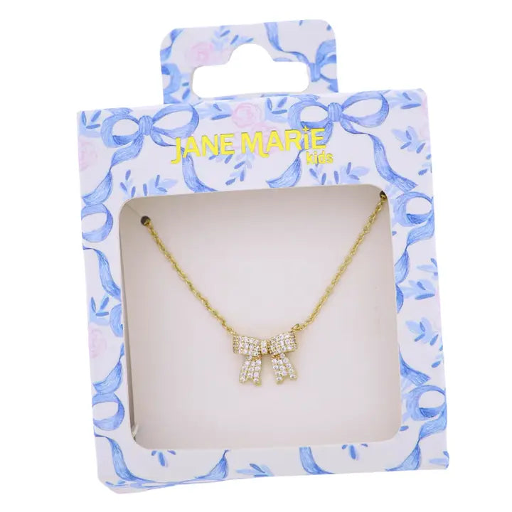 Jane Marie Bow Paper Clip Necklace