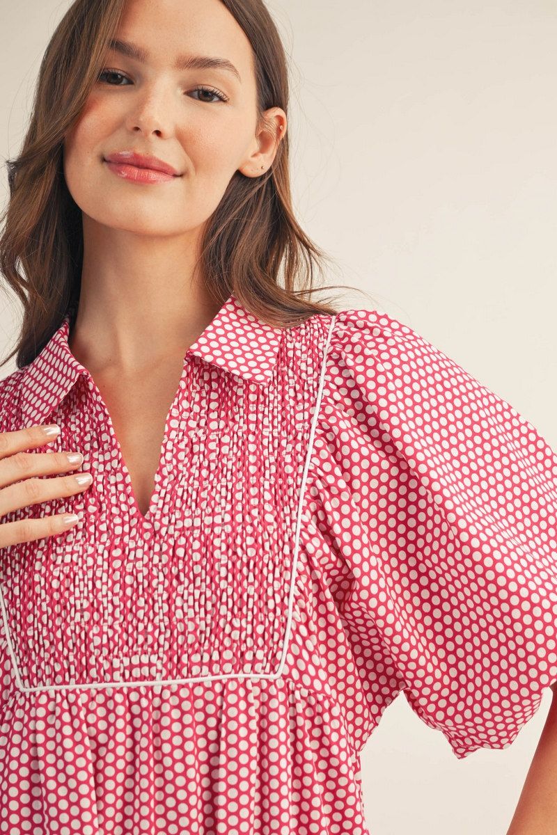 Jodifl Puff Sleeve Polka Dot Midi