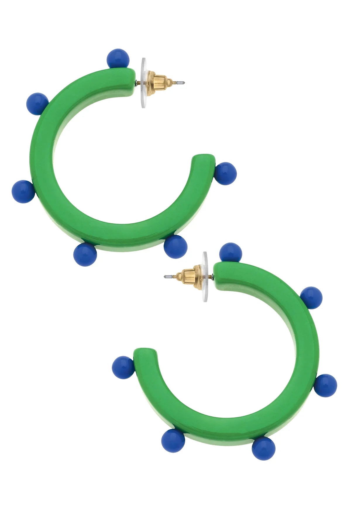 Canvas Olivia Studded Resin Hoop Earrings