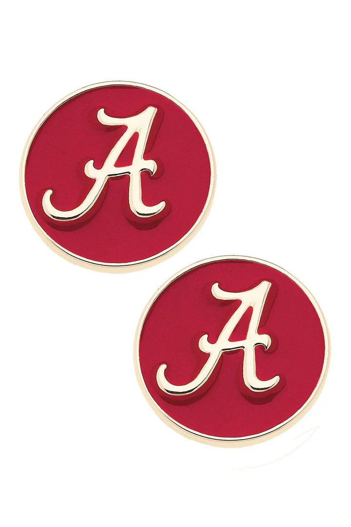 Canvas Team Circle Stud Earrings