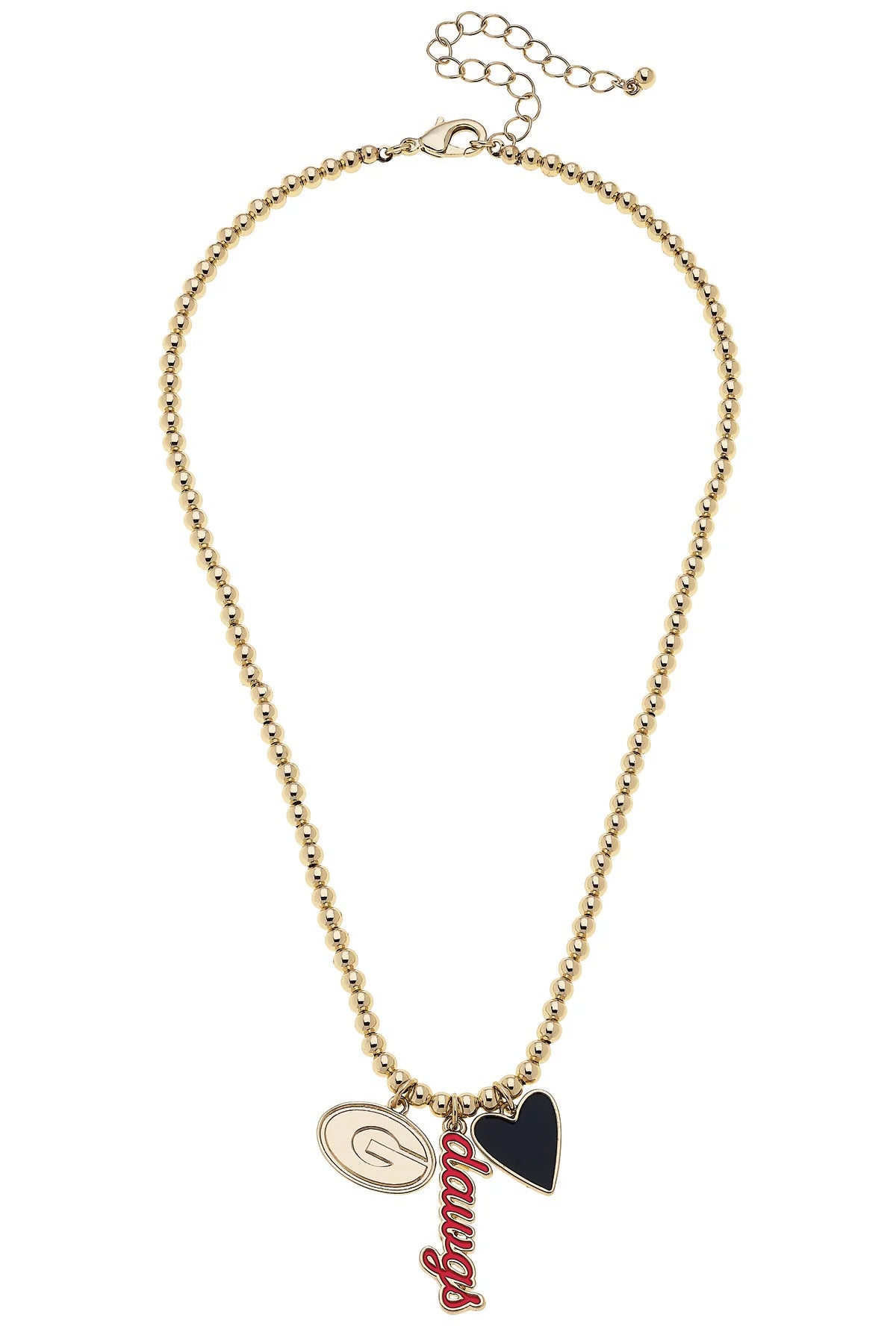 Canvas Gameday Ball Bead Charm Necklace