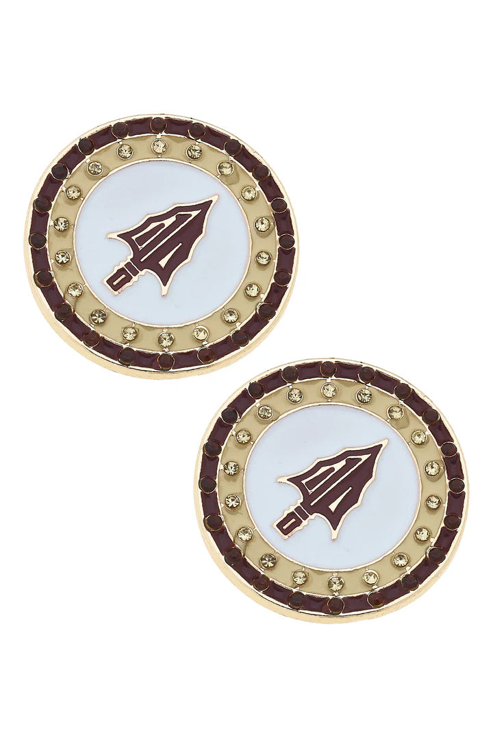 Canvas Pave Gameday Disc Studs