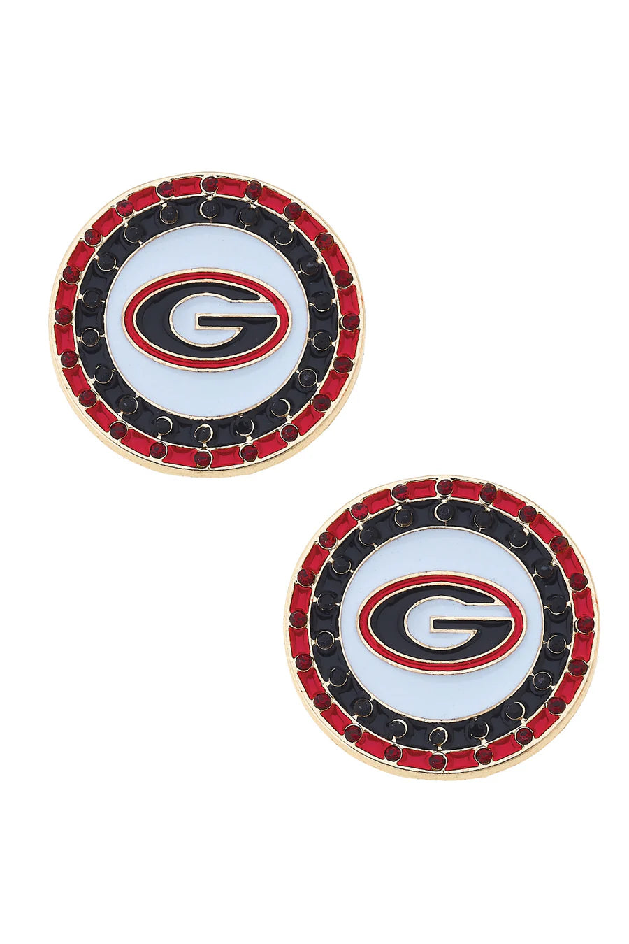 Canvas Pave Gameday Disc Studs