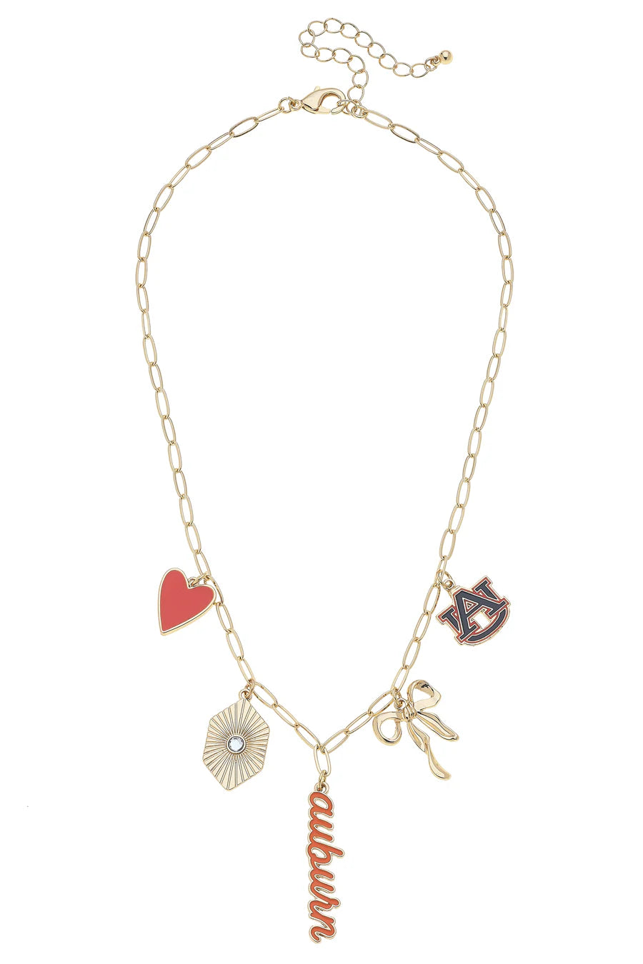 Canvas Paper Clip Charm Team Necklace