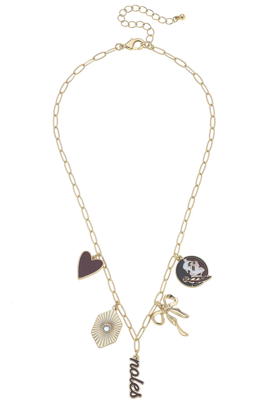 Canvas Paper Clip Charm Team Necklace
