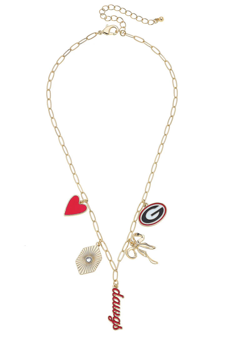 Canvas Paper Clip Charm Team Necklace
