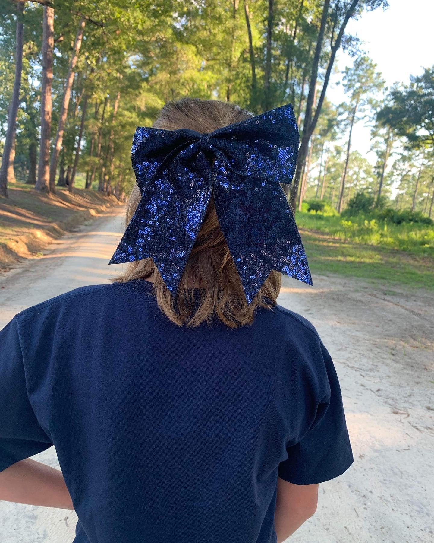 Large Sequin Ponytail Cheer Bows