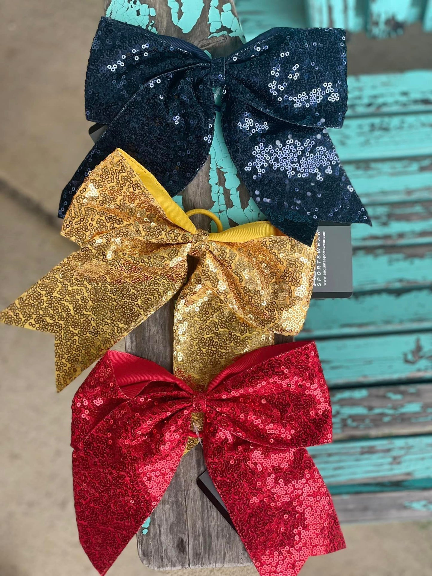 Large Sequin Ponytail Cheer Bows