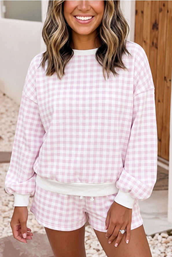 LDC Plaid Pullover and Short Set
