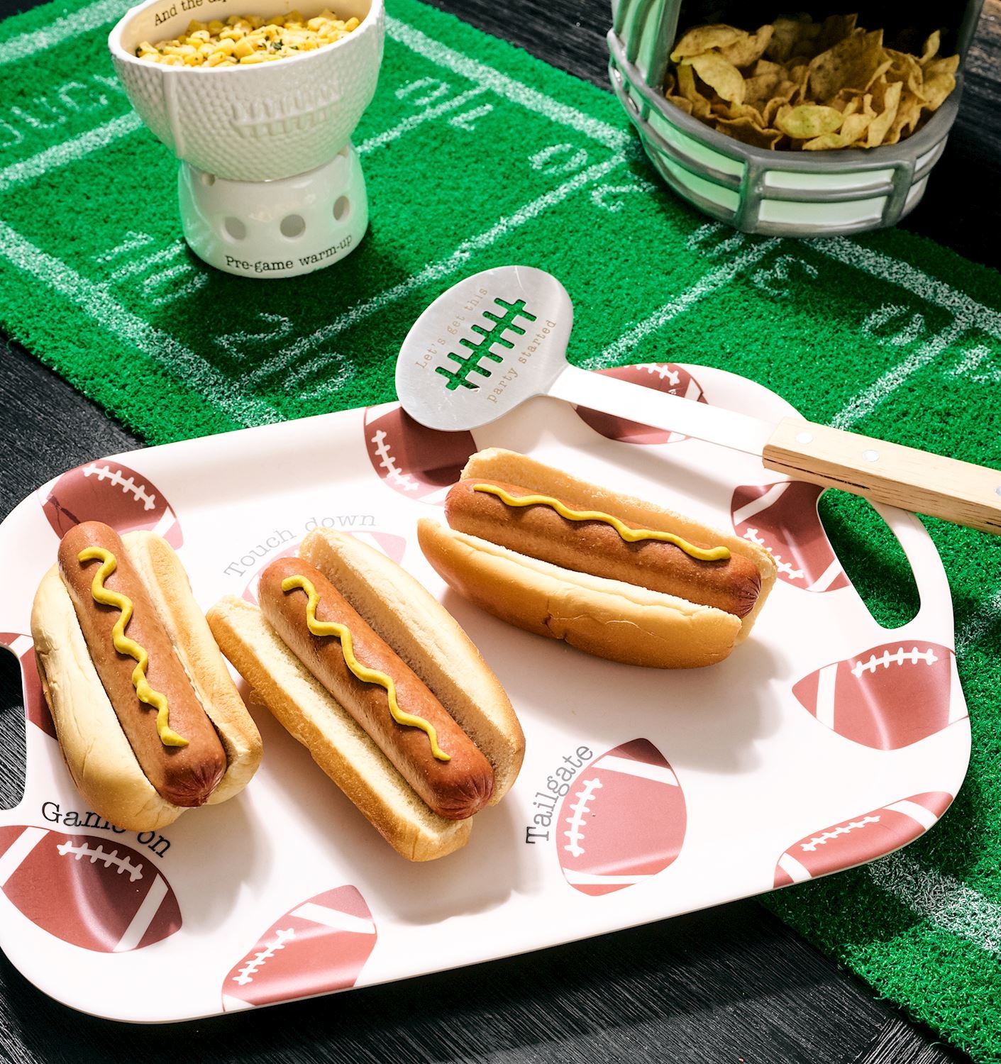 Mudpie Football Tray with Spatula