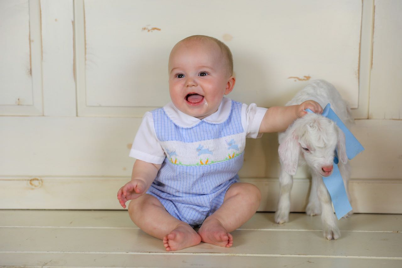 Petit Ami Smocked Bunnies Romper