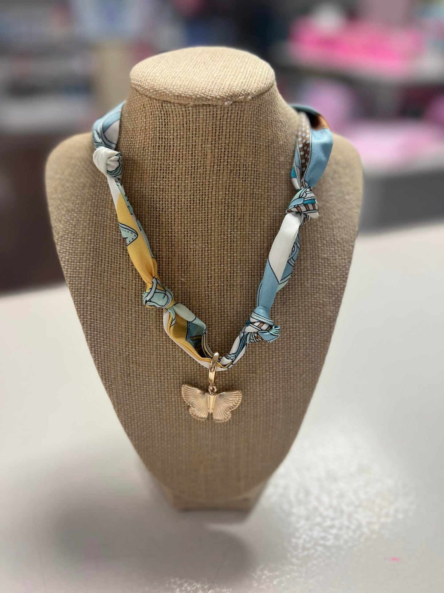 Canvas Desiree Butterfly Scarf Necklace