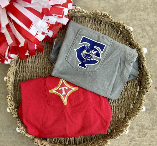 Comfort Color Pocket Tee with School Logo