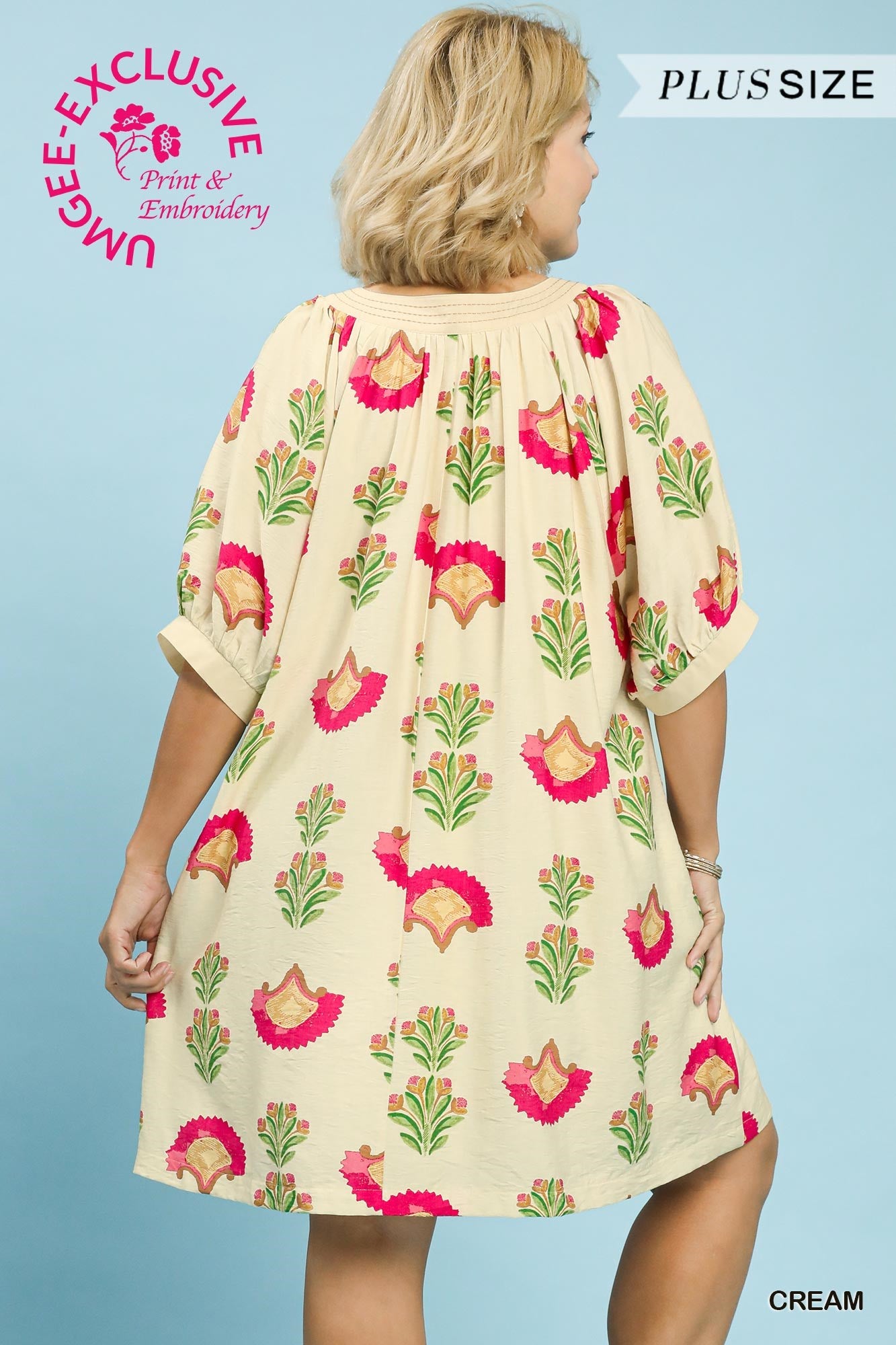 Umgee Plus Abstract Print Mini Dress