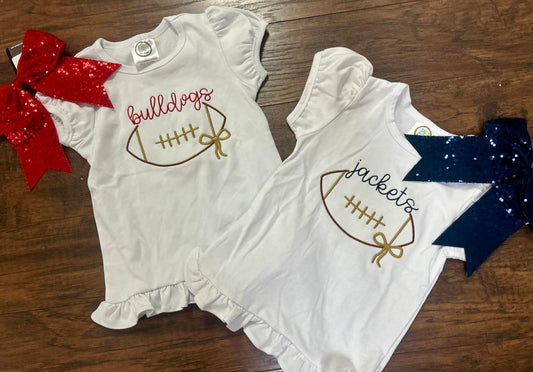 Open Football Embroidery Girl Shirt