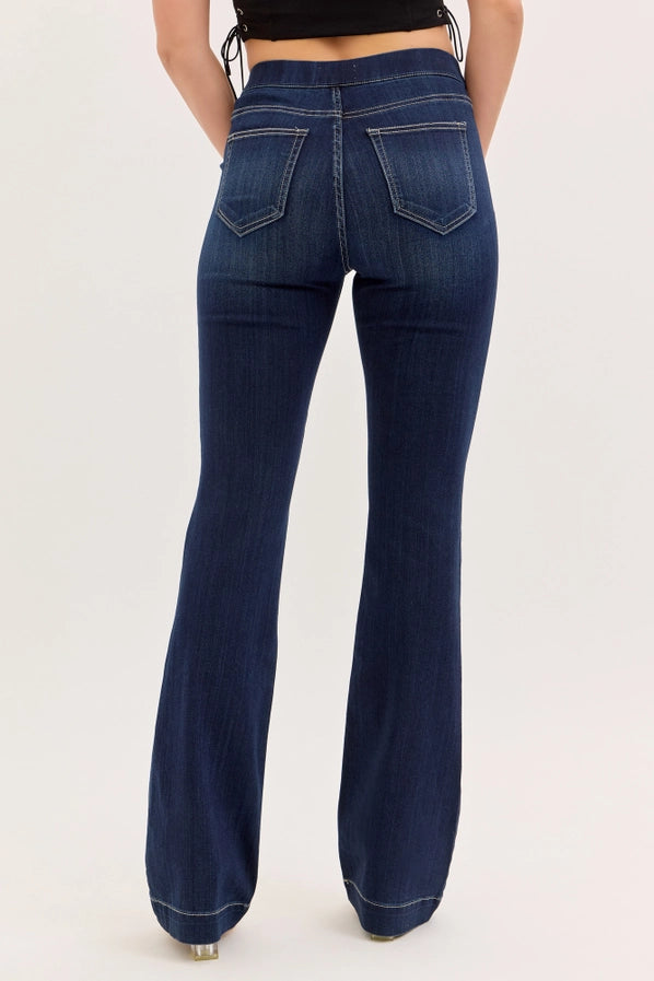 Cello High Rise Dark Pull On Flare Jegging AB37211DK
