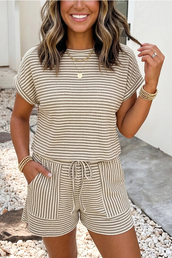 Textured Knit Mocha 2 Pc. Set