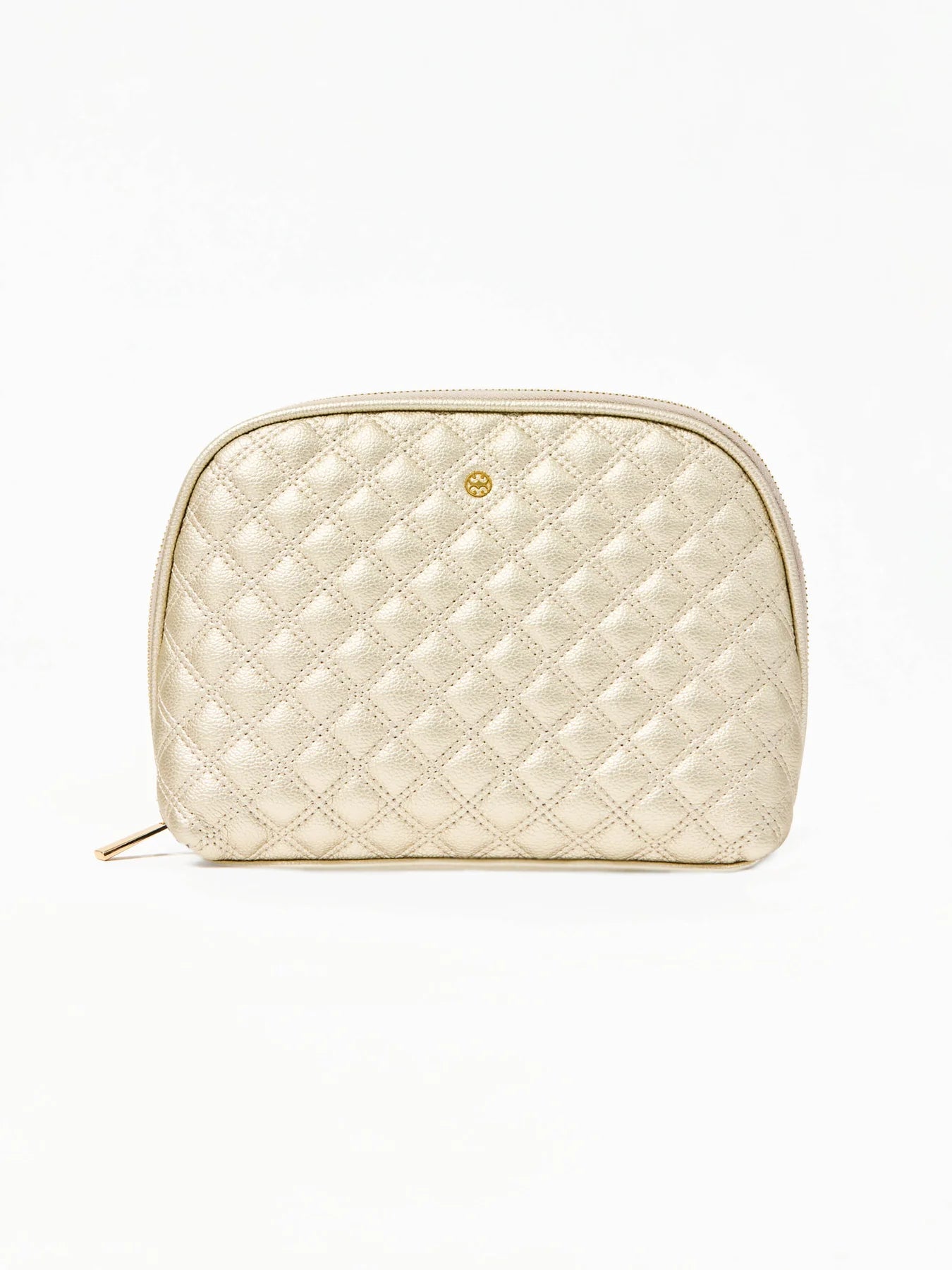 Mary Square Large Quilted Pouch - Champagne
