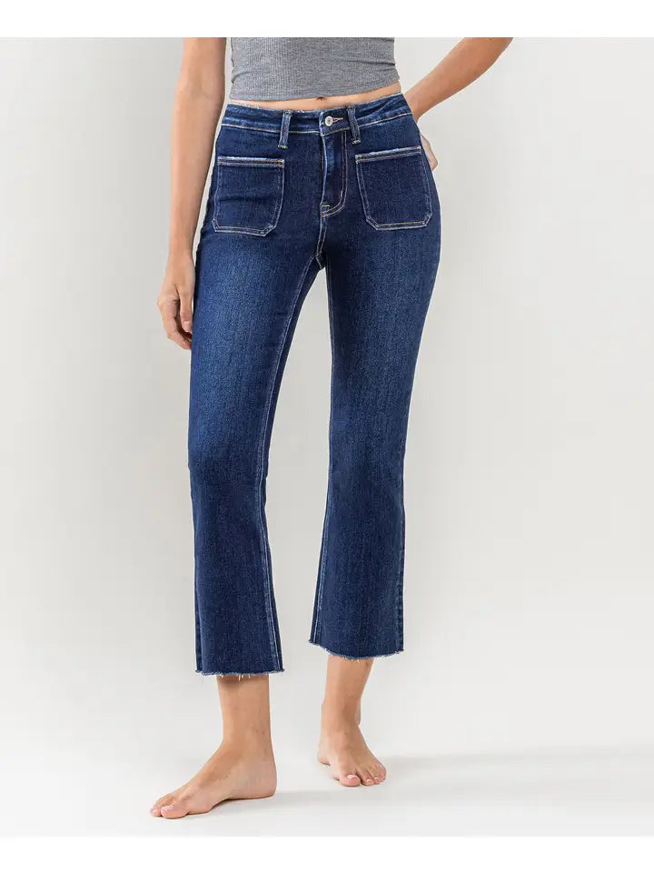 Vervet Patch Pocket Kick Flare Jeans T5830D