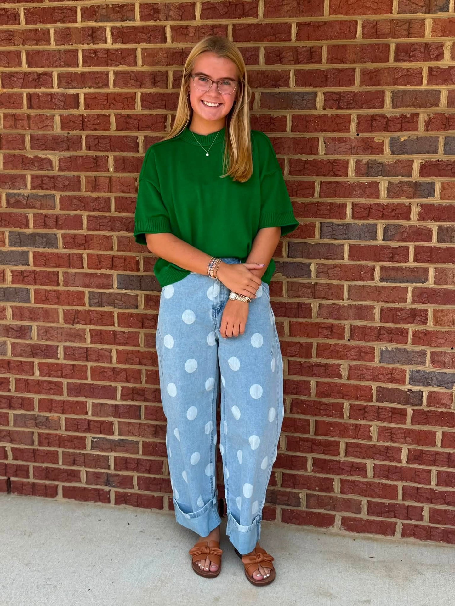 Polka Dot Barrel Jeans
