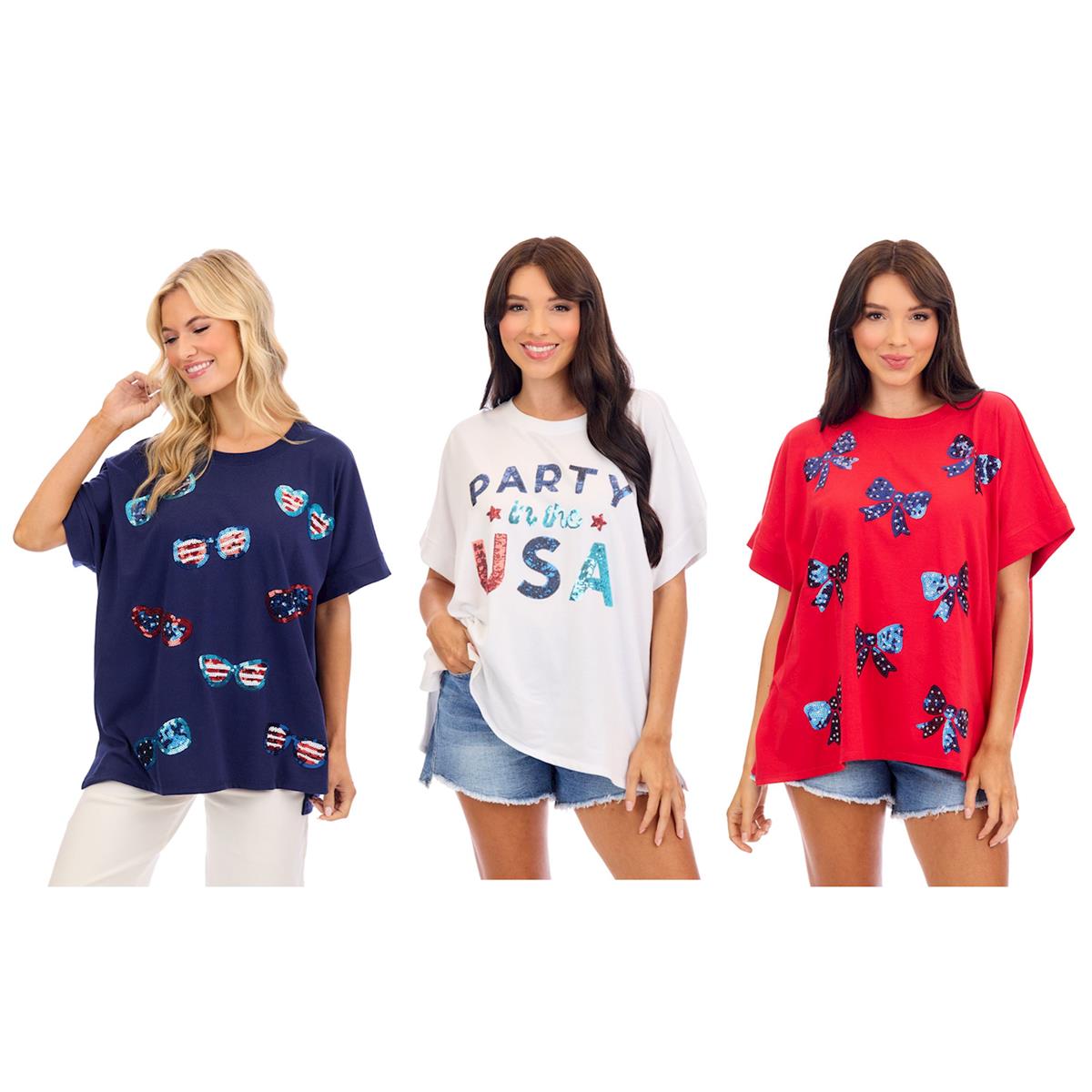 Mudpie Americana Sequin Tops