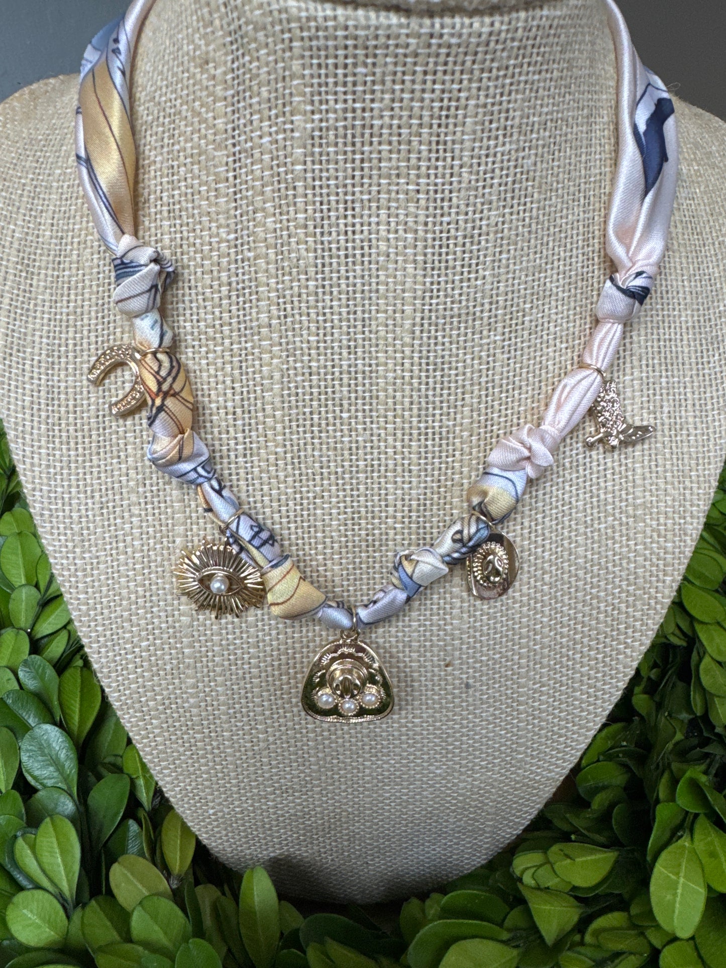 GS Multi Charm Scarf Necklace