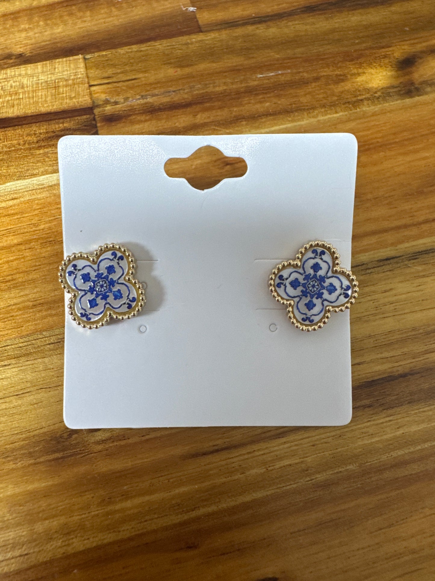 GS Blue Clover Studs
