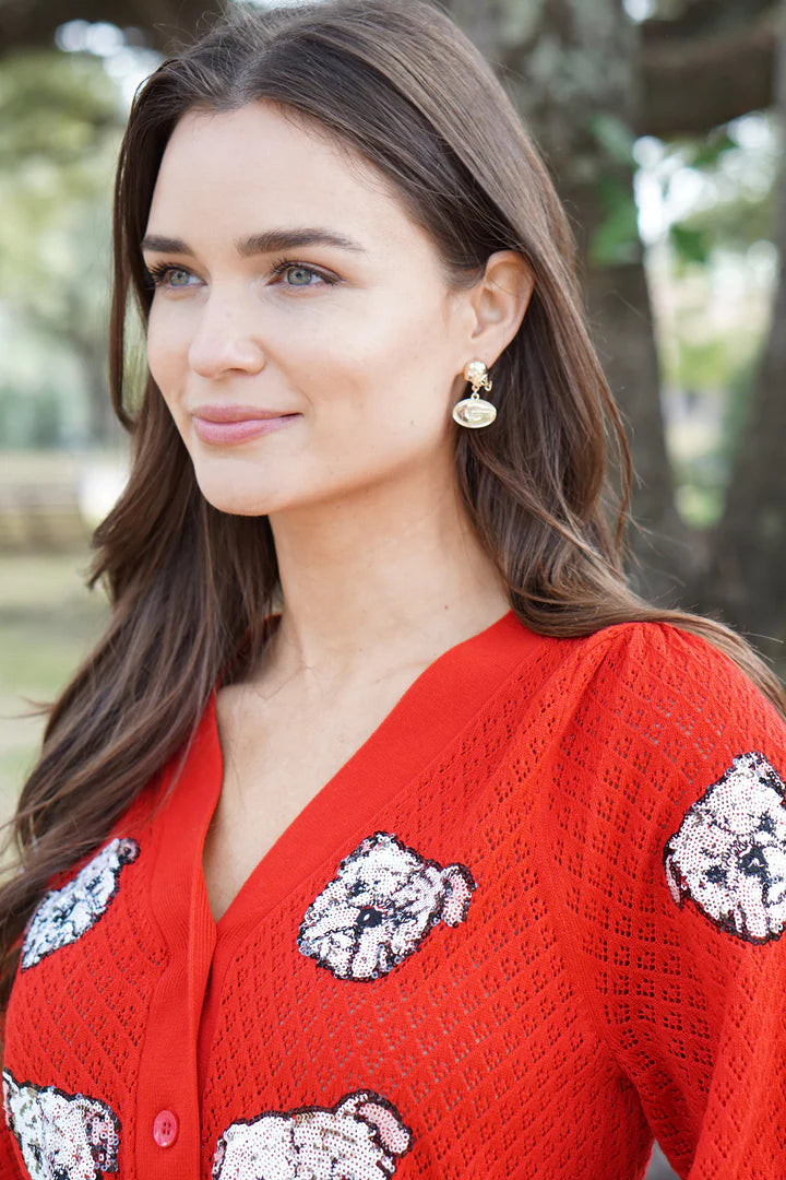 Canvas Helmet Logo Earrings