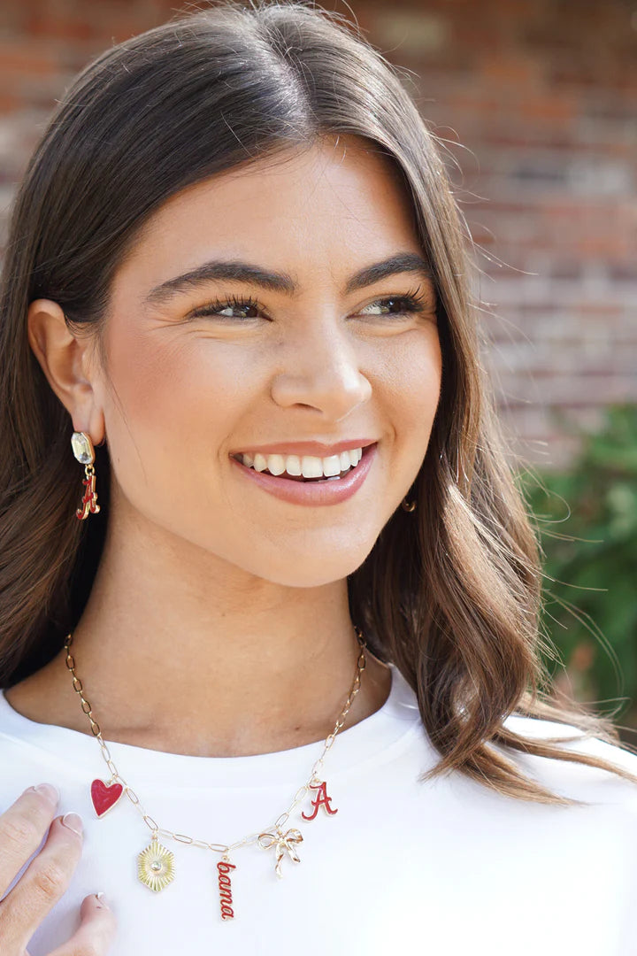 Canvas Paper Clip Charm Team Necklace