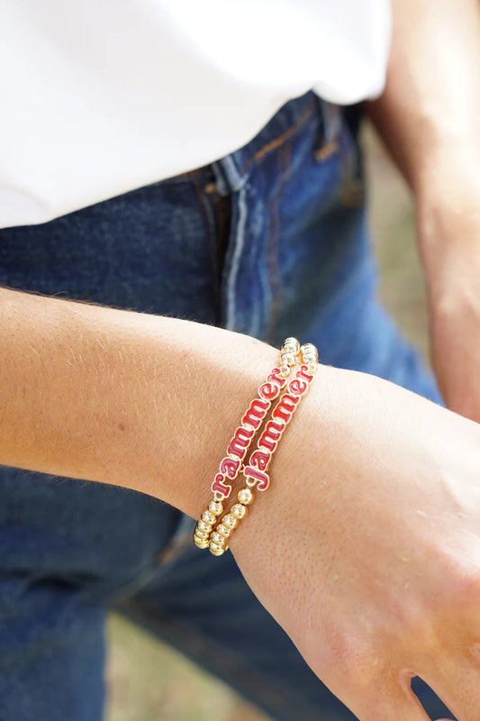 Canvas Team Slogan Ball Bead Bracelet Set