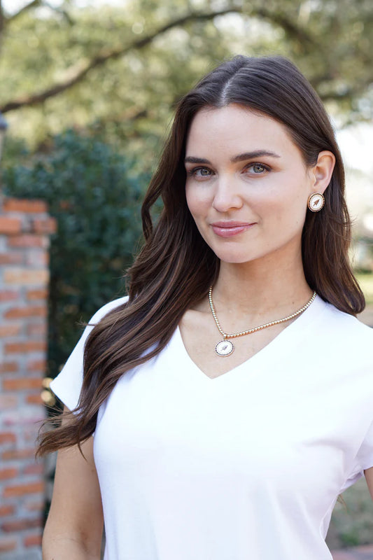 Canvas Pave Gameday Disc Studs