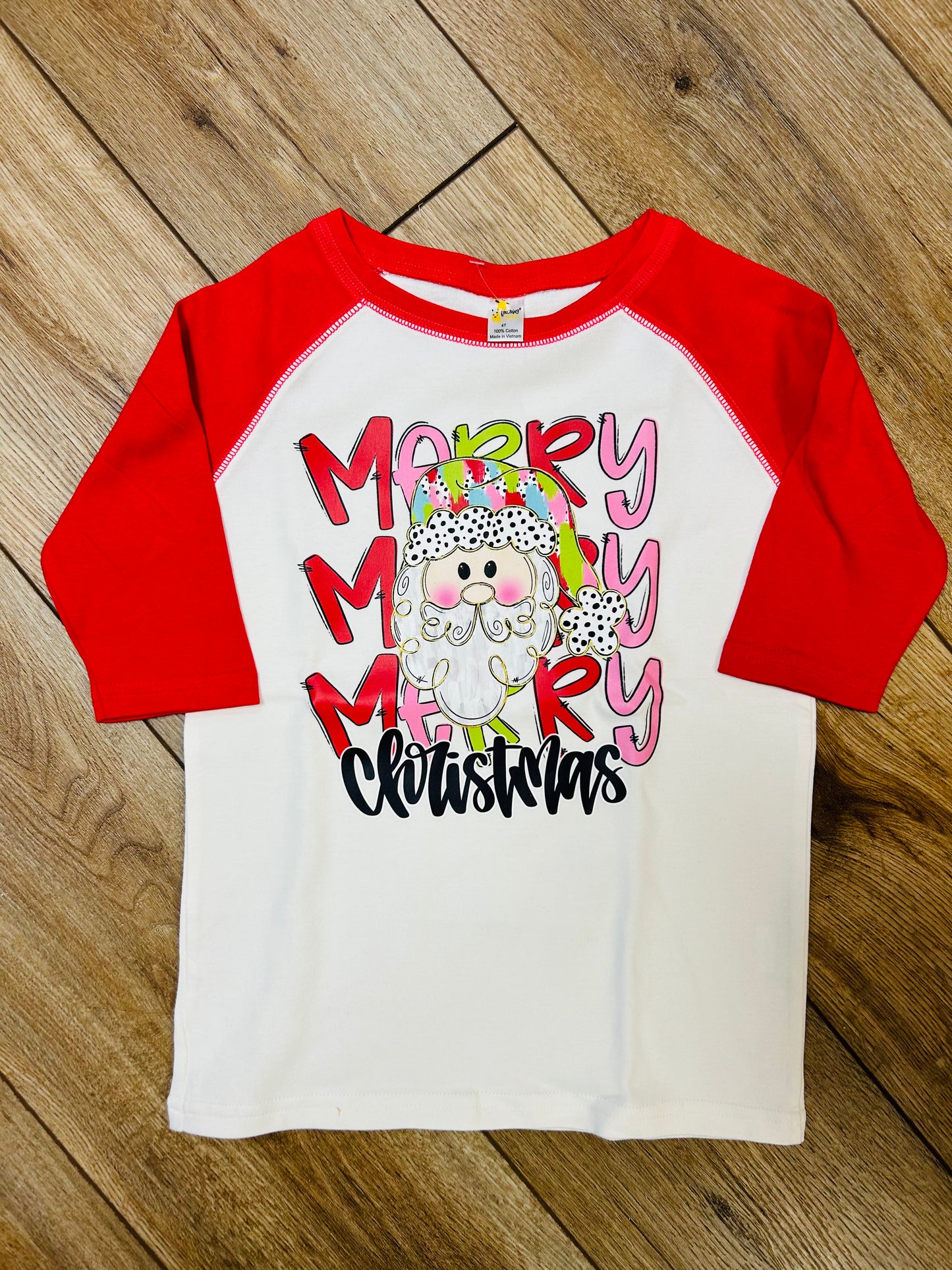 Sublimated Raglan Tee - Merry Santa
