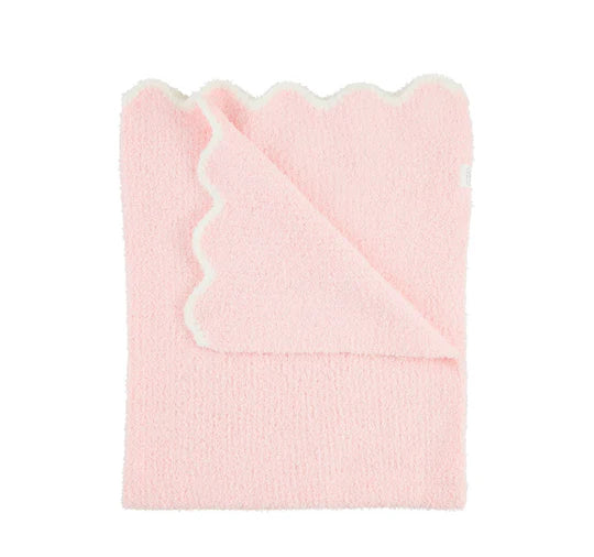 Mudpie Scallop Chenille Baby Blanket