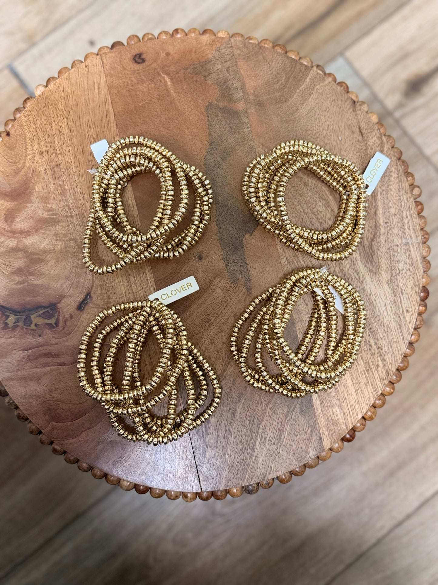 6 pc. Gold Bead Bracelet Stack