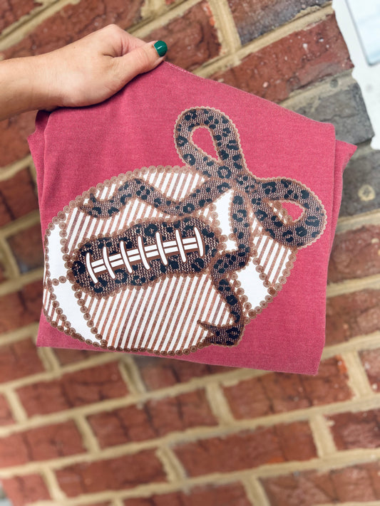 Garnet Comfort Color with Seersucker Football