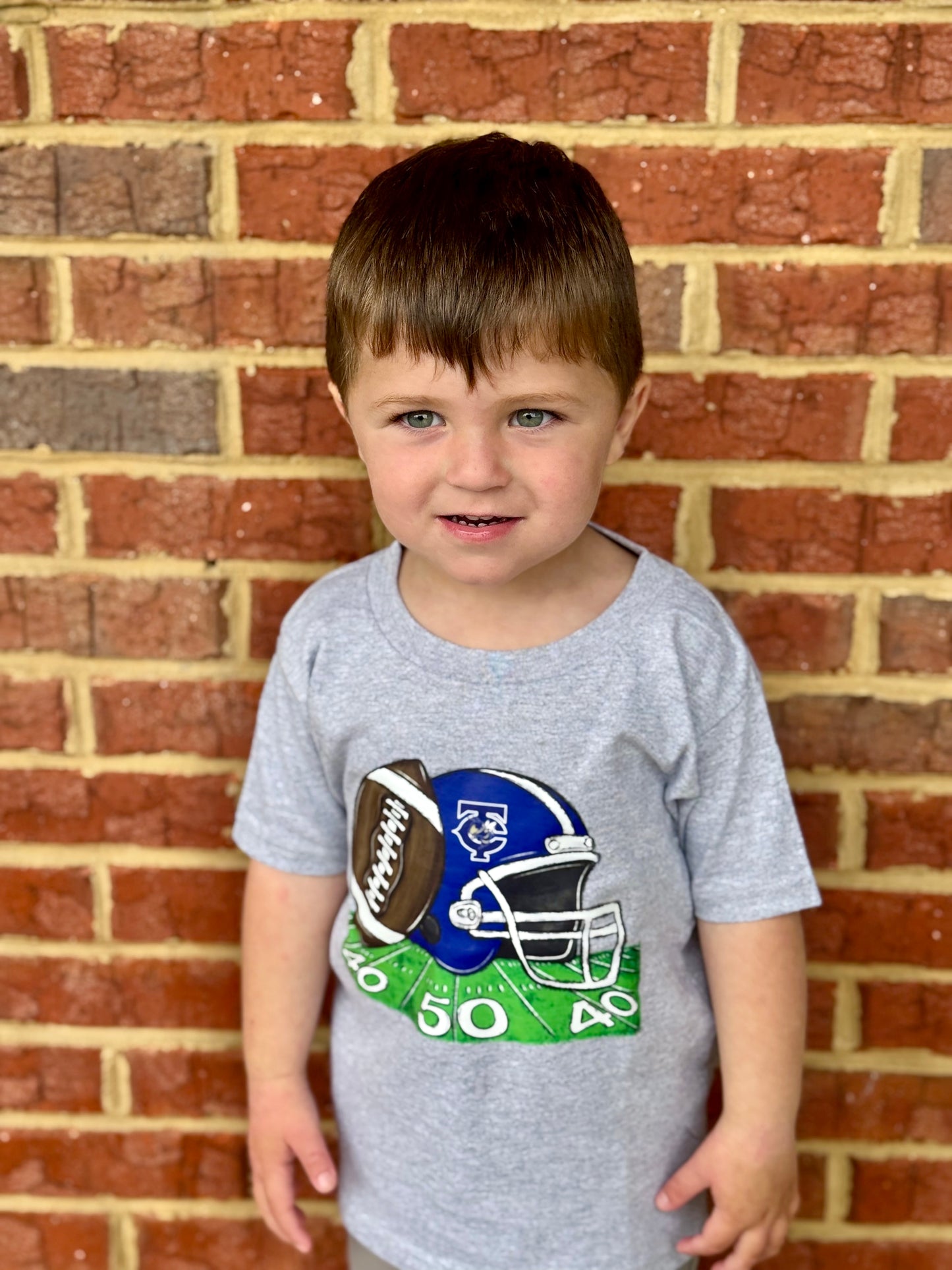 Helmet and Football Field T-Shirt