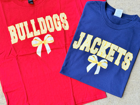 Jackets & Bulldogs Gingham Bow Shirt