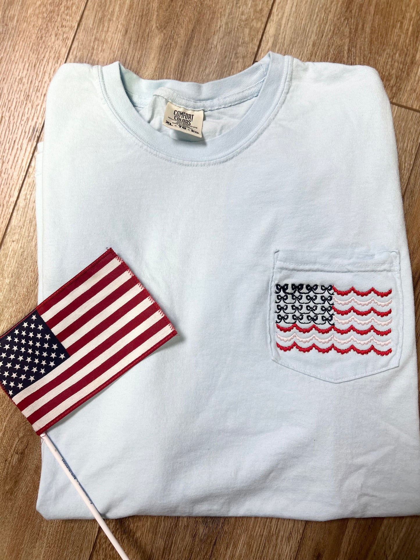Embroidered Scallop Flag Comfort Color Tee