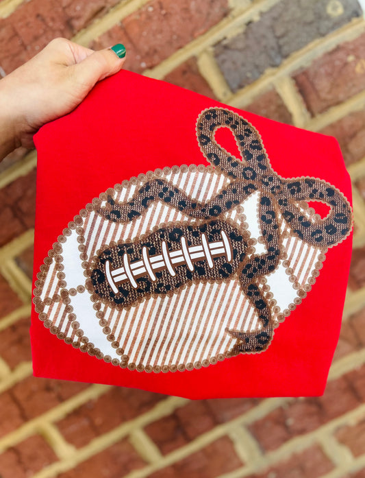 Red Comfort Color with Seersucker Football